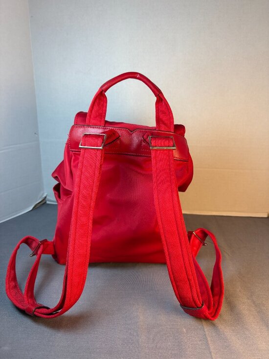 Kate Spade Carley Flap Backpack w/ Pockets, Drawstring, Nylon.- RED main image 6